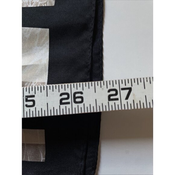 Vintage Nicole Miller Studio Silk Geometric Scarf Black Rectangular 11X54 Luxury - Picture 6 of 7